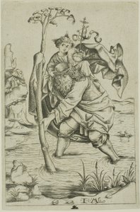 Svatý Kryštof od Israhel van Meckenem the younger