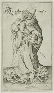 Svatý Antonín od Israhel van Meckenem the younger