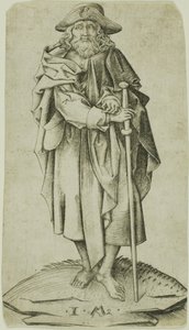 Svatý Jakub Major z knihy Kristus a apoštolové od Israhel van Meckenem the younger