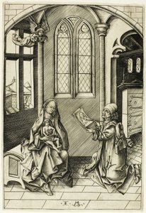 Svatý Lukáš zobrazuje Madonu od Israhel van Meckenem the younger