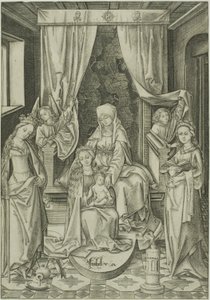 Madona se svatou Annou, svatou Kateřinou a svatou Barborou od Israhel van Meckenem the younger