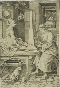 Varhaník a jeho žena od Israhel van Meckenem the younger