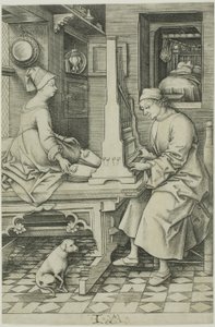 Varhaník a jeho žena od Israhel van Meckenem the younger