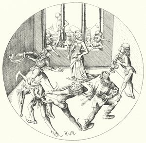 Tanec kolem prstenu (rytina) od Israhel van the Elder Meckenem