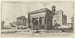 Veduta del Arco di Septimio Severus a del Campidoglio od Israël Silvestre