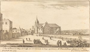 Pohled na Prioress a Village of Croissy od Israël Silvestre