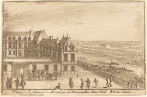 Pohled na dům Monsieur de Bretonuiller na ostrově Isle Nostre Dame od Israël Silvestre