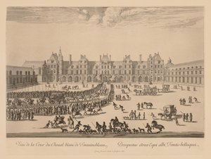 Pohled na Cour du Cheval-Blanc ve Fontainebleau, 1667. od Israël Silvestre