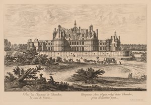 Pohled na Château de Chambord, ze strany vchodu, 1678.