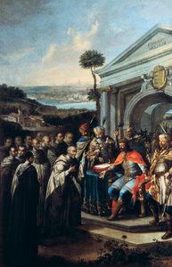 Bela III. zakládající cisterciácký klášter v Szentgotthard v roce 1183 1795-1796 od Istvan Dorfmeister