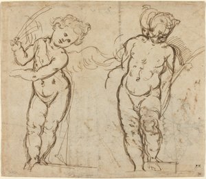 Dva stojící putti [recto]