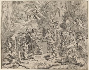 Alegorie malby od Italian 17th Century, after Pietro Testa