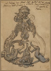 Klepadlo na dveře s Zeus Vanguishing Giants od Italian 17th Century or Italian 18th Century