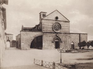 Assisi: Kostel a klášter S Chiara, Filippo da Campello (černobílá fotografie) od Italian Photographer