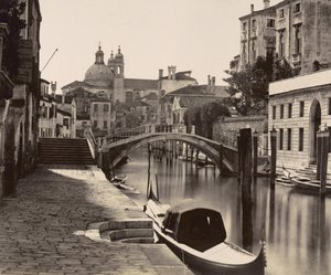 Most na Rio Ognissanti v Benátkách, c.1875 od Italian Photographer