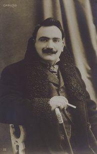 Enrico Caruso , italský operní zpěvák (černobílá fotografie) od Italian Photographer