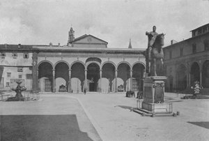 Florencie, kostel SS Annunziata (černobílá fotografie) od Italian Photographer