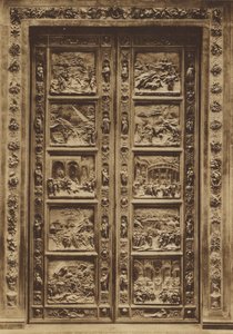 Firenze / Florence: Baptistery, The Main Door, Lorenzo Ghiberti (černobílá fotografie) od Italian Photographer