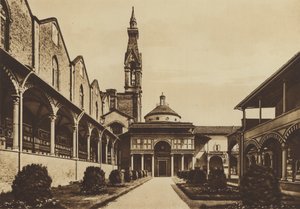Firenze / Florencie: Kostel S Croce, Klášter (černobílá fotografie) od Italian Photographer