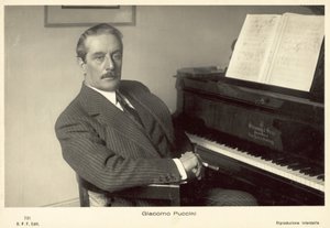Giacomo Puccini (černobílá fotografie) od Italian Photographer