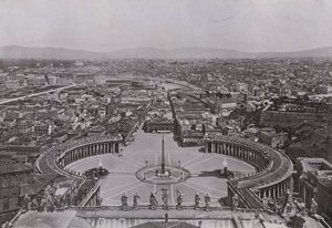 Itálie: Řím, panorama z kupole svatého Petra (č/b foto) od Italian Photographer