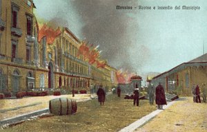 Messina, Rovine a incendio de Municipio od Italian Photographer