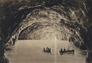 Neapol: Capri, Grotta Azzurra (černobílá fotografie)