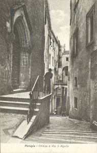 Perugia: kostel a Via S. Agata (čb fotografie) od Italian Photographer