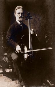 Portrét Alfreda Piattiho (1822-1901), italského skladatele a violoncellisty od Italian Photographer