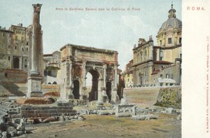 Řím, Itálie, oblouk Septimia Severa, sloup Foca od Italian Photographer