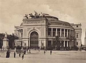 Sicílie / Sicilia: Politeama Garibaldi, Arch Damiani (čb fotografie) od Italian Photographer