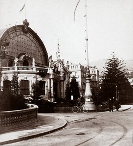 Vchod do výstavy výtvarných umění v Montecarlo, v roce 1898, 25.2.1898 (čb foto) od Italian Photographer