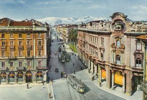 Turín - Piazza Solferino a Via Cernaia (barevné foto)