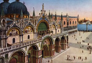Venezia / Benátky: průčelí baziliky z Torre dell