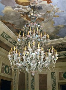 Skleněný lustr Murano z 18. století na benátské nadaci Querini - Stampalia. od Italian School