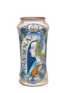 V Deruta Maiolica "Bella Donna" Albarello, kolem 1510-20 od Italian School