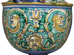 Váza s dvěma rukojeťmi Deruta maiolica, kolem 1525-50 od Italian School