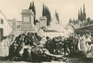 Pohřeb v Ustrinu (hlubotisk) od Italian School