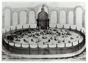 Králík s voliérou pro malé ptactvo, od Le Fabbriche e i Giardini dellEcc. Casa Barbariga, D. Rossetti, ryl G. Campana, vydáno 1702 od Italian School