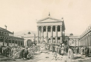 Oběť Joveovi na občanském fóru (hlubotisk) od Italian School
