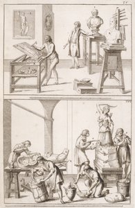 A Sculptors Studio, c.1800 od Italian School