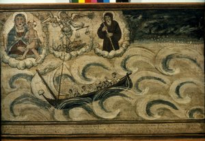 Rybářská loď prchající před bouří. Ex voto ze 17. století z kostela Madonna dell