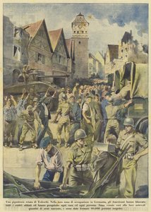 Obří nájezd Němců (barevná litografie) od Italian School