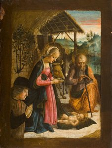 Adorace dítěte s portrétem dárce, cca 1500 (tempera na panelu) od Italian School