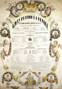 Plakát pro Theater de La Fenice v Benátkách pro sezónu 1843 - 1844. od Italian School