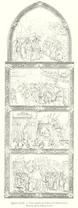 Agnolo Gaddi, levá strana sboru Santa Croce, Historie svatého Kříže (rytina) od Italian School