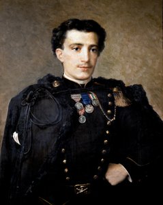 Alfredo Savio, dělostřelecký důstojník, účastník války za nezávislost v letech 1859-60 (olej na plátně) od Italian School