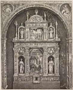 Oltář v kostele St Cita, Antonello Gagini, Palermo, Itálie, rytina z kresby G Cavallotti, z L