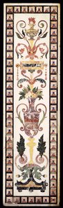Italský pietre dura vykládaný bílý mramorový panel, počátek 18. století (mramorový pietre dura) od Italian School