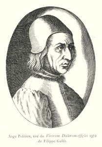 Ange Politien, tyre du portrait of Doctor Men, 1572 od Filippo Galli (rytina) od Italian School